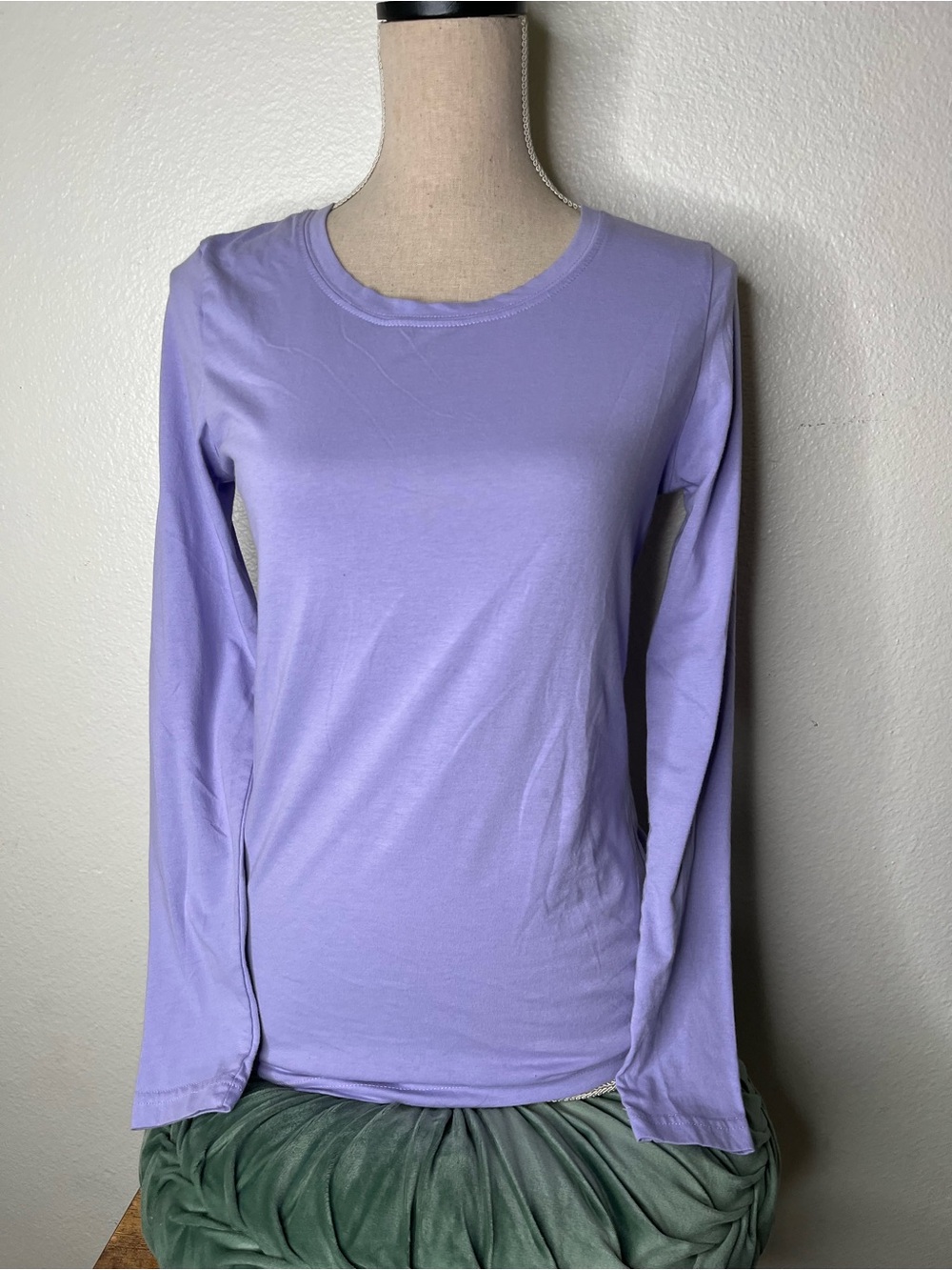 Classic Lavender Long-Sleeve Crewneck Tee